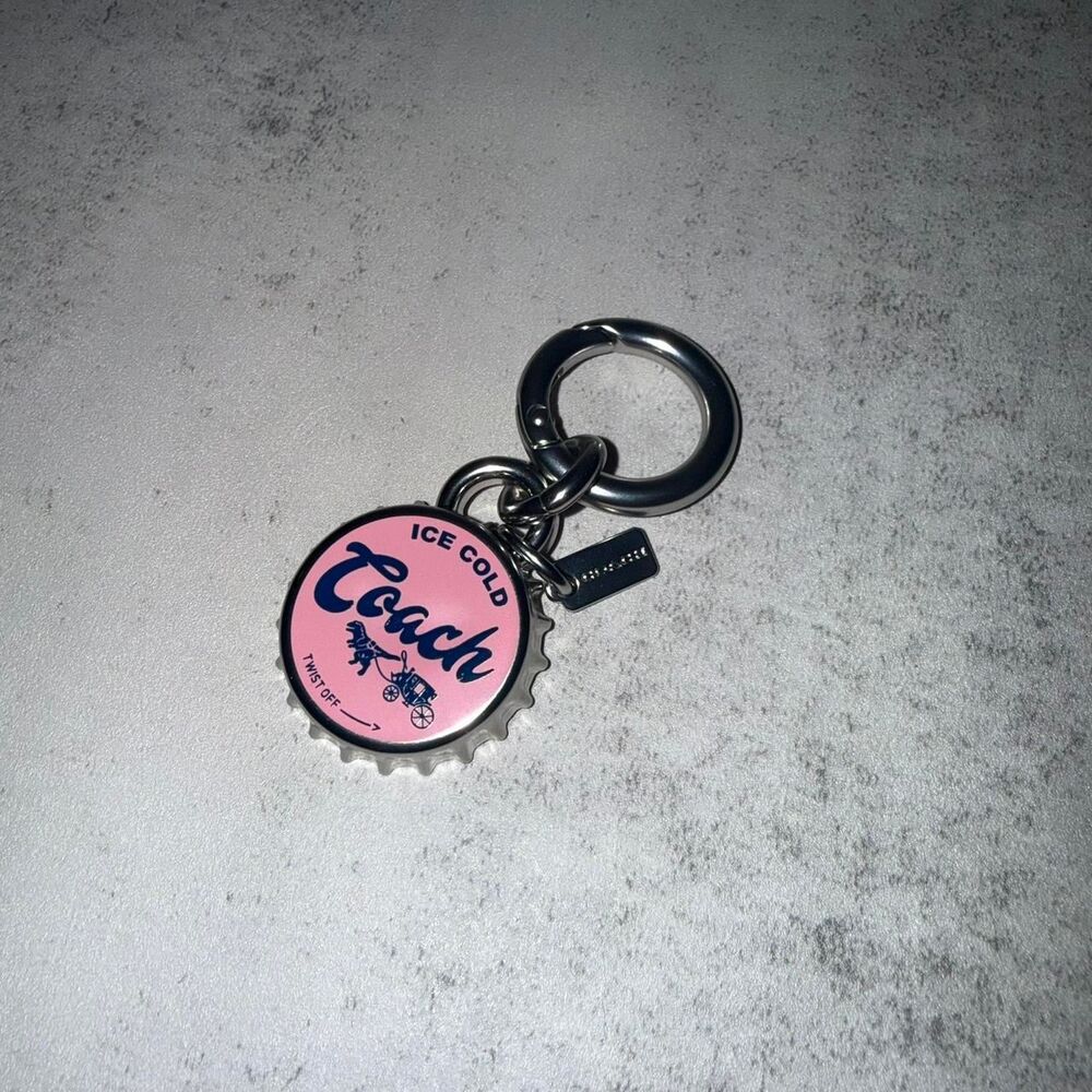 Coach bottle cap keychain charm